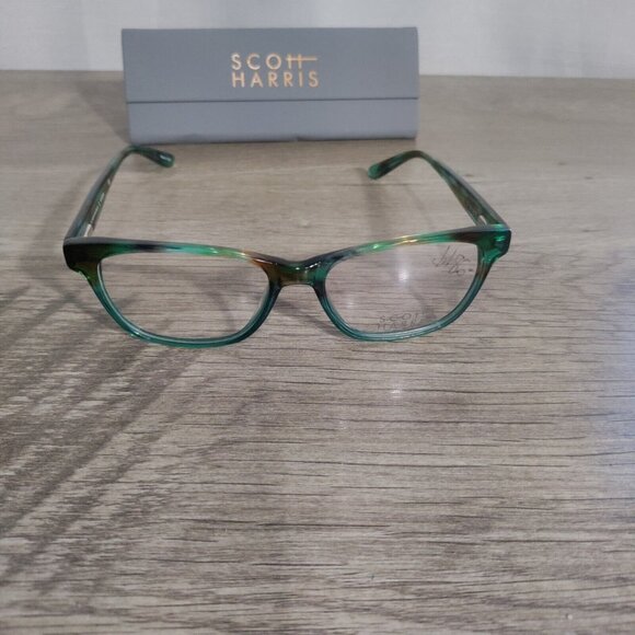 Scott Harris Eyeglass Frames SH-462 C2 52-16-138 Brown‎ and Green - Picture 1 of 7